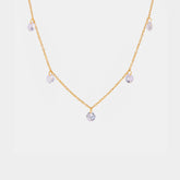 Stainless Steel Rhinestone Charm Necklace