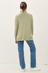 Be Cool Side Slit Mock Neck Long Sleeve Tunic Top