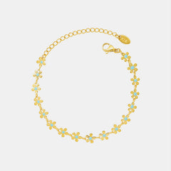 Titanium Steel Drip Oil Flower Bracelet